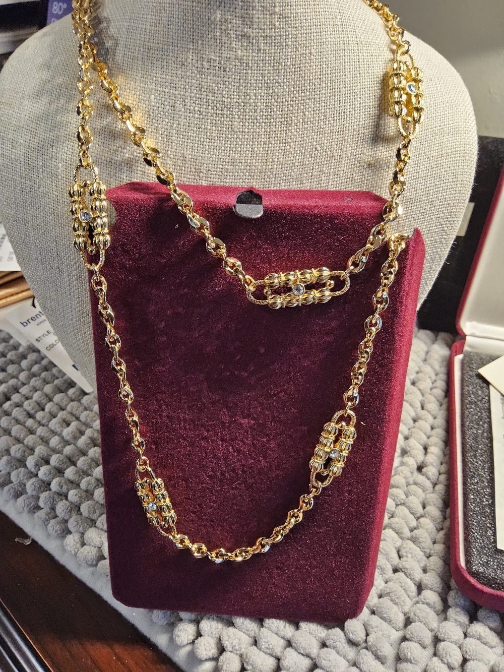 Preloved Camrose & Cross GoldTone paperclip Station Double Necklace